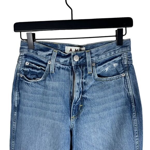 AMO Sophie Crop High Waisted With Released Hem in Runway Denim Jeans - Picture 5 of 9